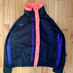 Columbia Windbreaker Radial Sleeve Large Waterproof Neon Pink